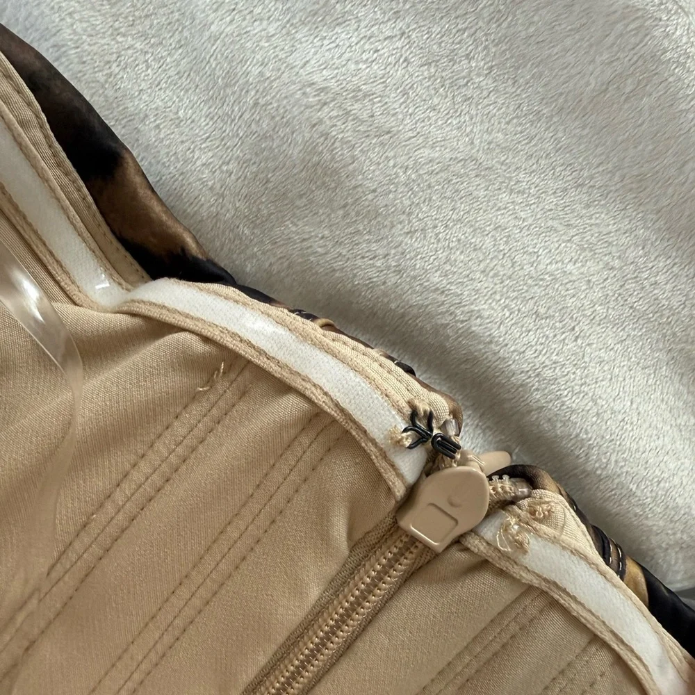 House of CB Leopard Print Strapless Bodycon Dress in Brown and Black - Picture 5 of 7